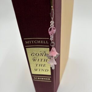 Elegant Pink Angel Charm Bookmark